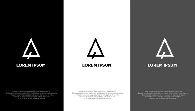 A simple modern logo of letter A with three different colour