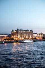 Facades and details of magnificent historical buildings in the city.