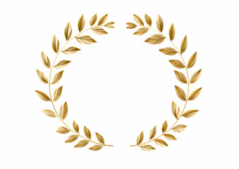 gold laurel wreath white background