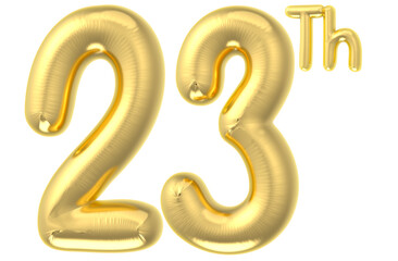 happy anniversary number gold render