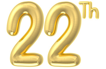 happy anniversary number gold render