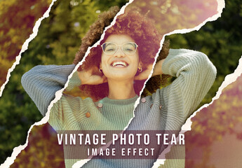 Vintage Photo Tear Image Effect