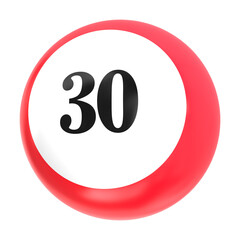 ball number 3d render