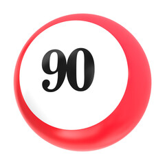 ball number 3d render