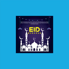 Eid Mubarak template design. islamic traditional poster design.