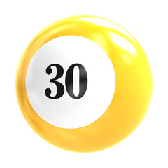 ball number 3d render