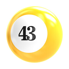 ball number 3d render