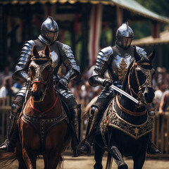 Naklejka premium knight on horse