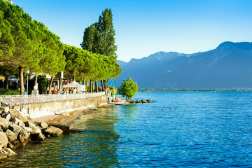 View at Montreux embankment, Switzerland