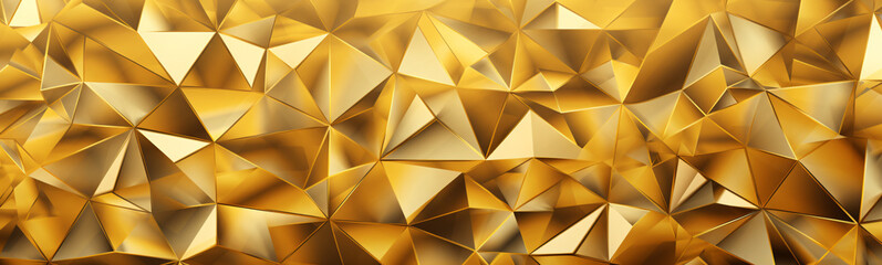 Fototapeta premium Geometric Gold Triangle Background - Multilayered Surfaces