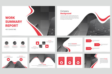 Red creative modern business company slide presentation template