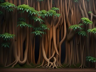 3d illustration of fantasy scene with a beautiful forest