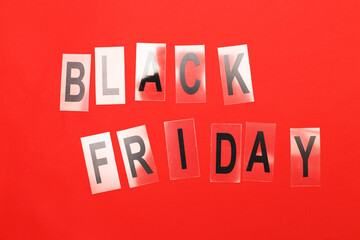 inscription black friday on a red background.