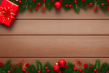christmas decoration on wooden table