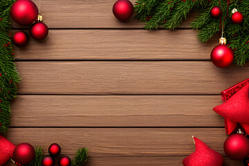christmas decoration on wooden table