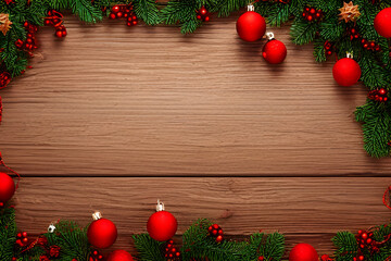 christmas decoration on wooden table