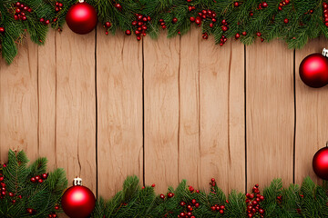 christmas decoration on wooden table