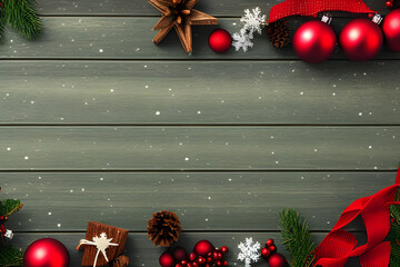 christmas decoration on wooden table