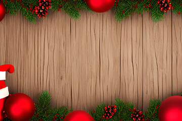 christmas decoration on wooden table