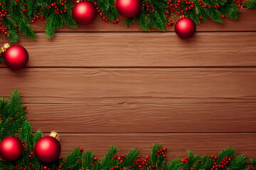 christmas decoration on wooden table