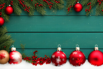 christmas decoration on wooden table