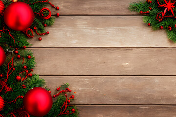 christmas decoration on wooden table