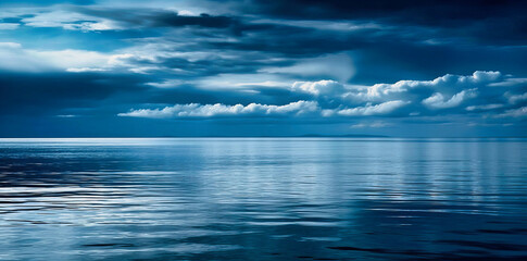 Naklejka na ściany i meble Blue Sky and Ocean: Serene Natural Landscape