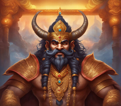 Portrait of demon king Ravana
