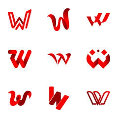 W Letter Logo Business Template Vector icon Free Vector