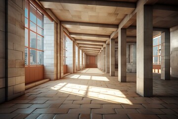 3D visualization of a building interior element. Generative AI