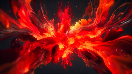 Abstract Red and Orange Fractal Motion Graphics: Dynamic Visuals