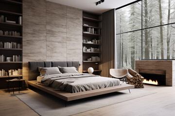 Modern bed room interior design