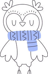 Owl Bird With Scarf