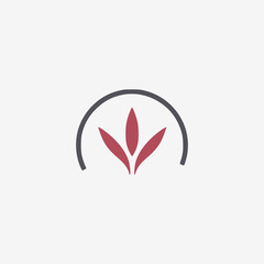 simple red plant nature eco logo vector illustration template design