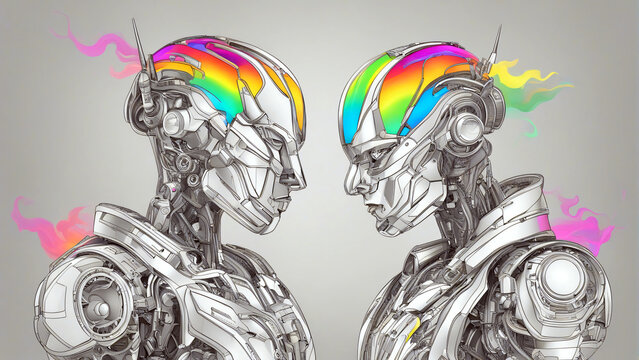 LGBT Roboter. LGBTQ Cyborg