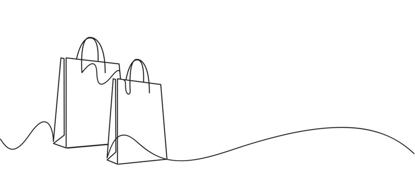 Shopping bag vector line Art style eps 10