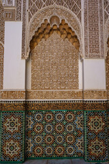 Morocco. Marrakesh. Madrasa Ben Youssef. The largest and most important madrassah in Morocco
