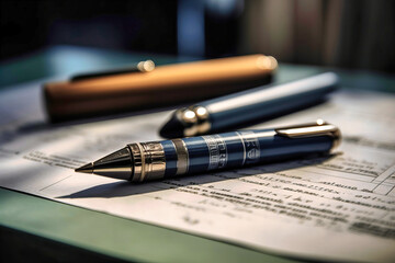 Financial Tools: Pen Resting on a Bank Account.