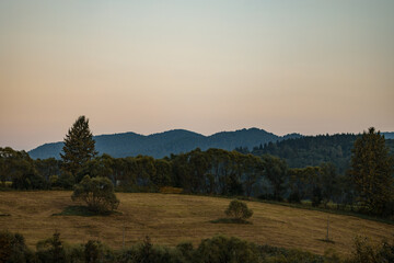 landscape of the Bieszczady mountains