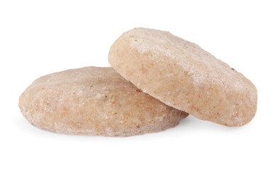 Fototapeta na wymiar Two raw vegan nuggets isolated on white