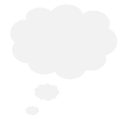 Digital png illustration of white speech bubble with copy space on transparent background