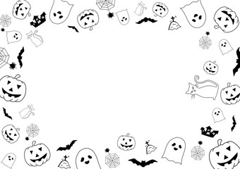 frame with Halloween illustration background