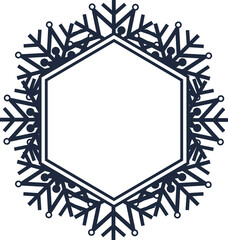 Digital png illustration of black snowflake with copy space on transparent background