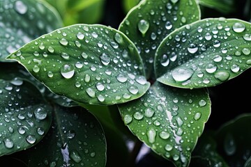 A close up of a plant with water droplets