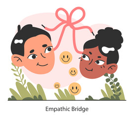 Empathic bridge. Deep understanding of emotions, sympathy and compassion