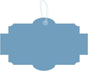 Digital png illustration of blue label with copy space on transparent background