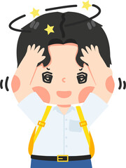 Kid boy student Thinking for solution