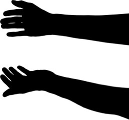 Digital png illustration of silhouette of hands on transparent background