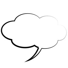 Digital png illustration of white speech bubble with copy space on transparent background