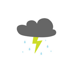 cute lightning rain weather doodle